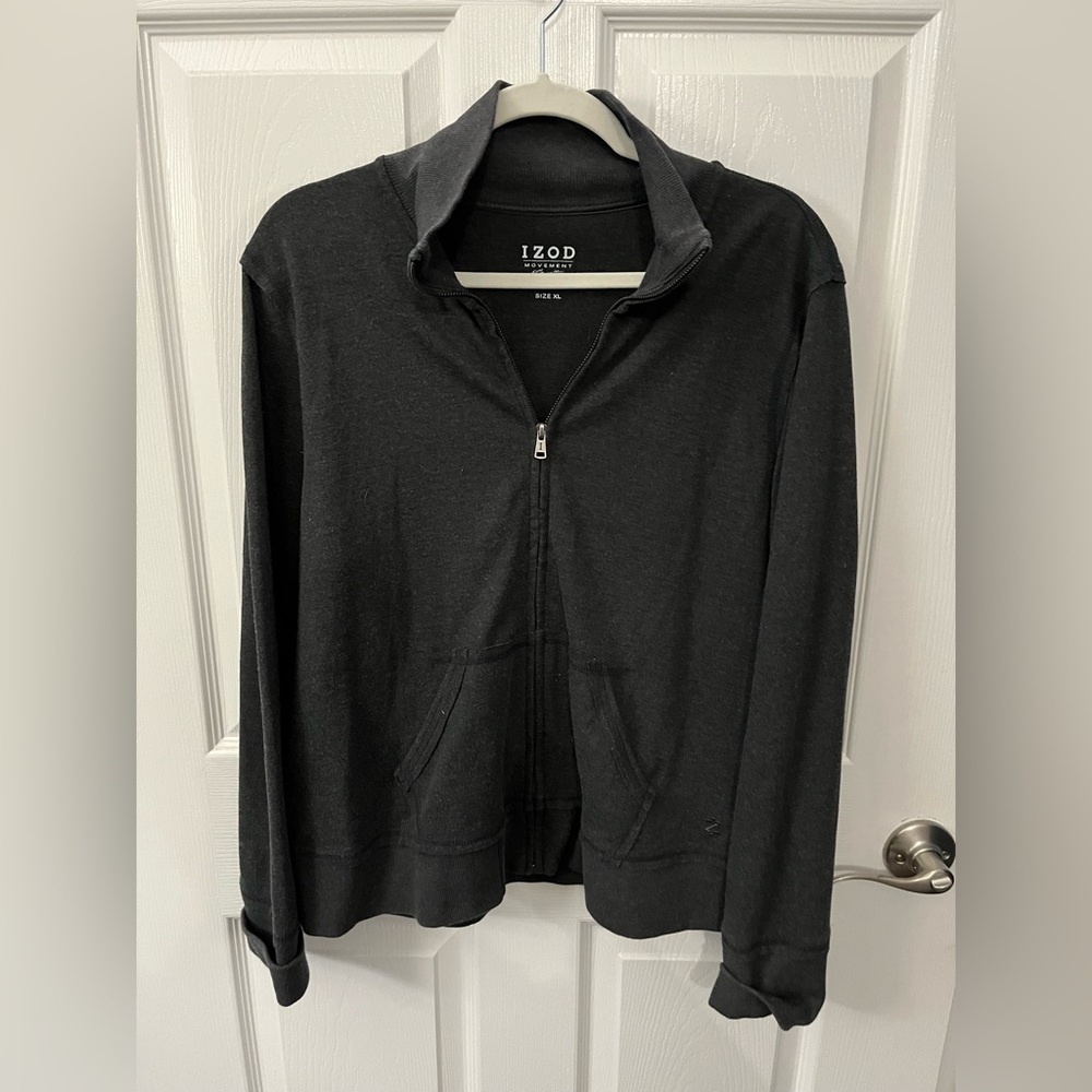Izod grey size XL zipper front sweatshirt